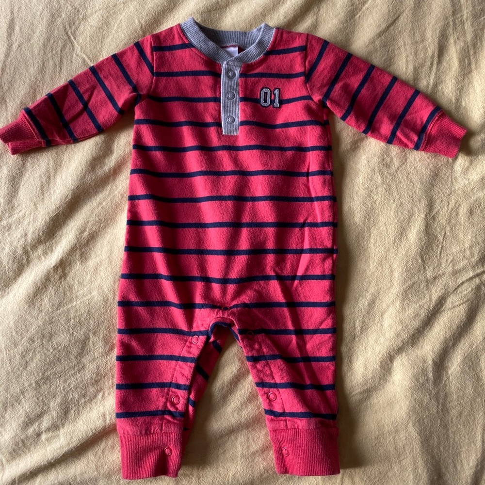 6M red striped jammies